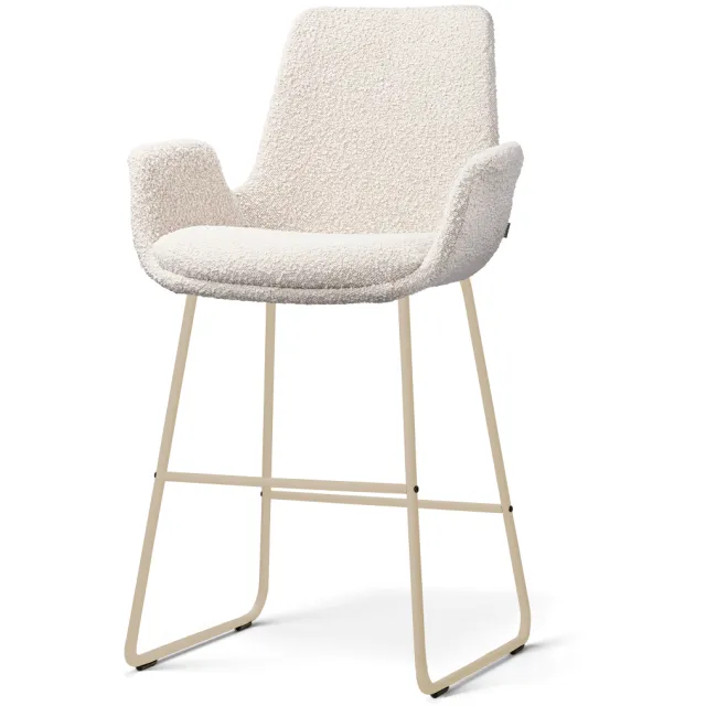 Nolon Nino-Eef barkruk bouclé beige - beige onderstel - 65 cm