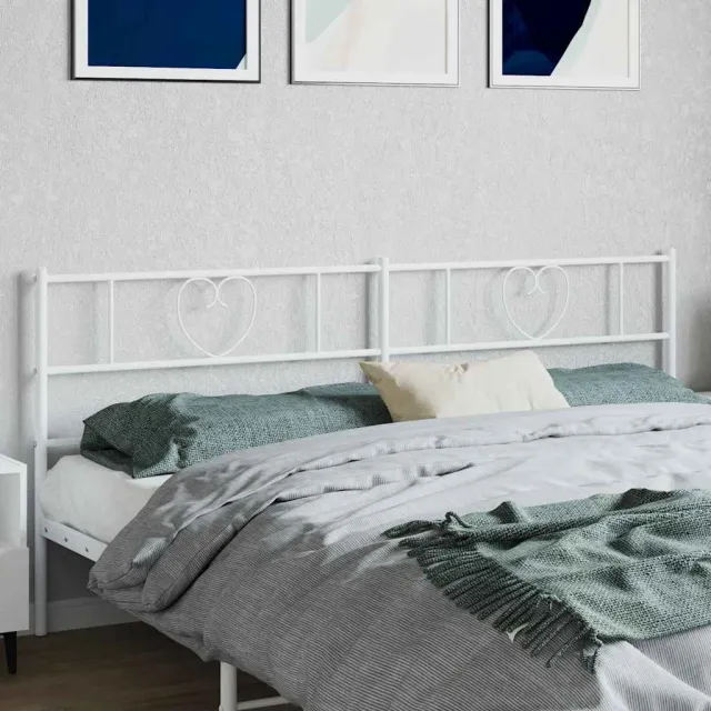 vidaXL Vervangend hoofdbord 200 cm metaal wit