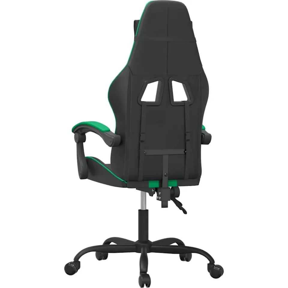 vidaXL Gamestoel draaibaar kunstleer zwart en groen, foto 4
