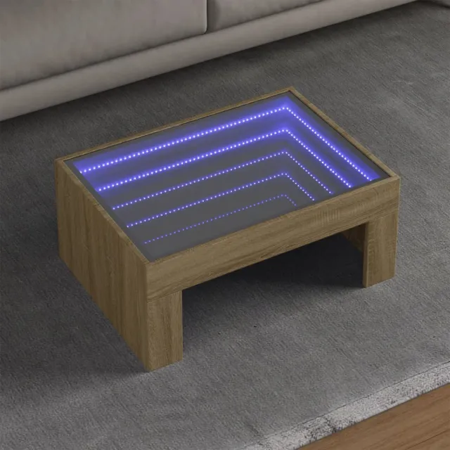 vidaXL Salontafel met Infinity LED 70x50x30 cm sonoma eikenkleurig, foto 2