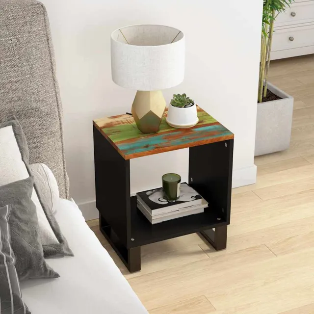 vidaXL Salontafel 40x31x46 cm massief gerecycled hout en bewerkt hout Meerkleurig
