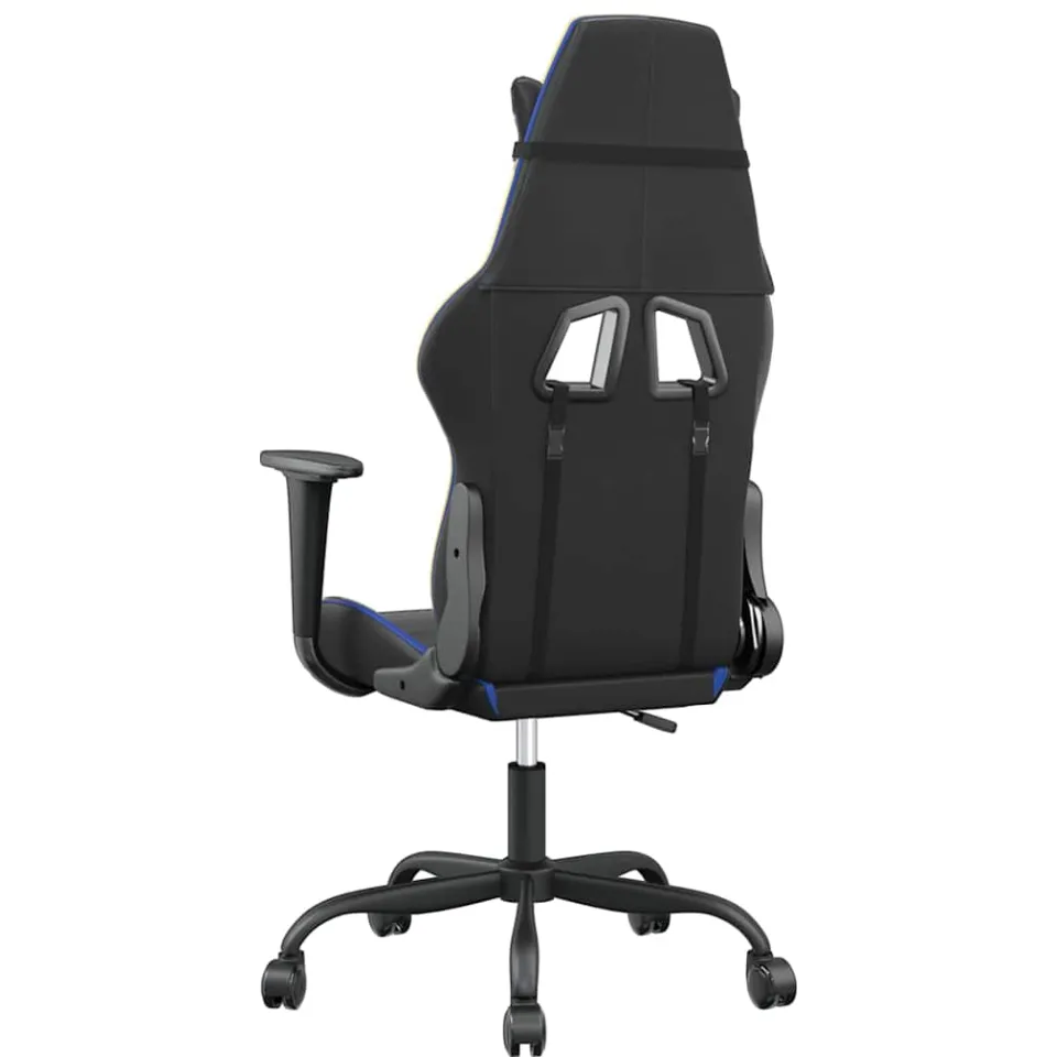 vidaXL Gamestoel kunstleer zwart en blauw, foto 4