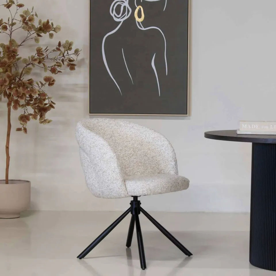 Giga Meubel Emilia eetkamerstoel beige draaibaar, foto 4