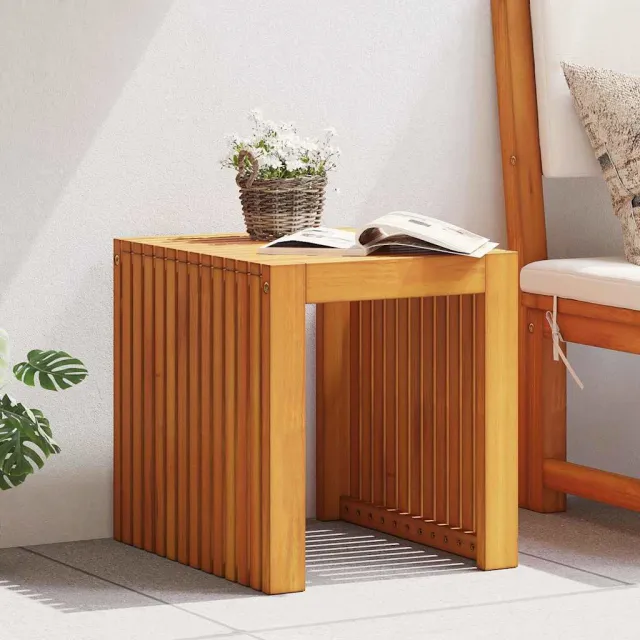 vidaXL Bijzettafel Olie naturel 43 x 36 x 40 cm Massief Teakhout, foto 2