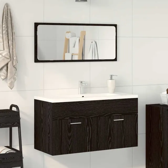 vidaXL Badkamermeubelset 2 st Zwart Eiken 90 x 38,5 x 46 cm, foto 2