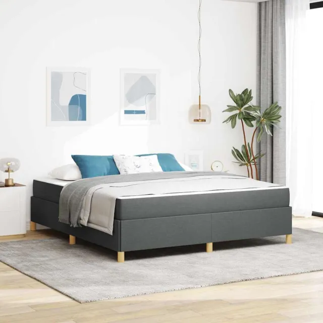 vidaXL Bedframe Donkergrijs 180 x 200 cm Stof grijs