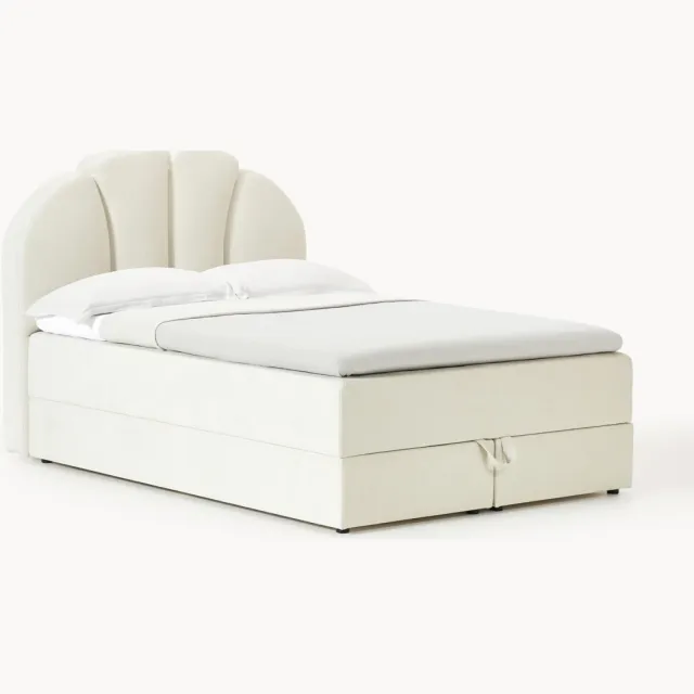 Westwing Collection Divan bed Romia met opbergruimte Wit