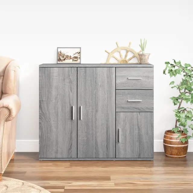 vidaXL Dressoir 91x29,5x75 cm bewerkt hout grijs sonoma eikenkleurig, foto 2