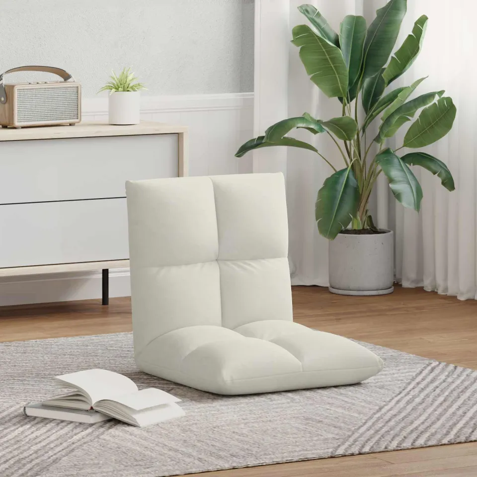 vidaXL Verstelbare vlo stoelen Crèmekleurig Fluweel, foto 3