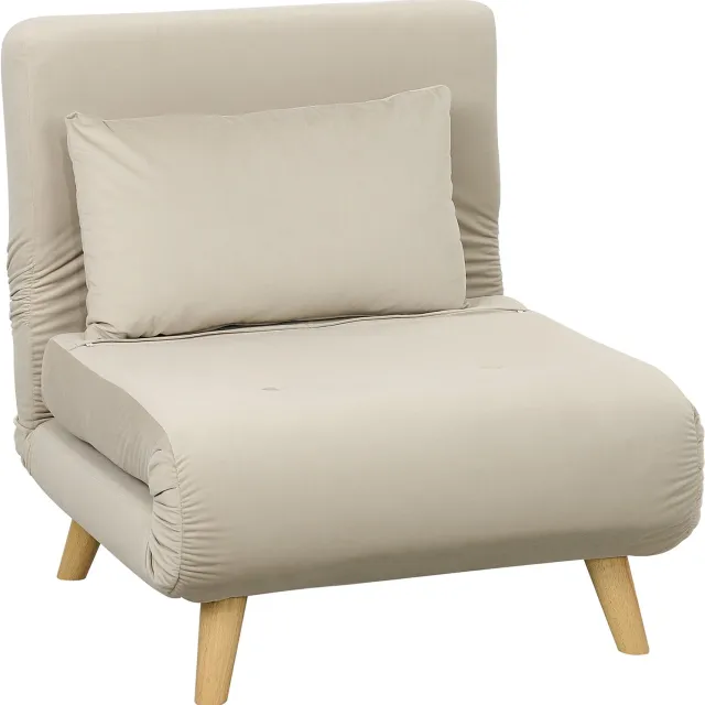 TEKROA 3-in-1 slaapstoel - opvouwbare stoel met slaapfunctie - verstelbare klik-klak-rugleuning - beige