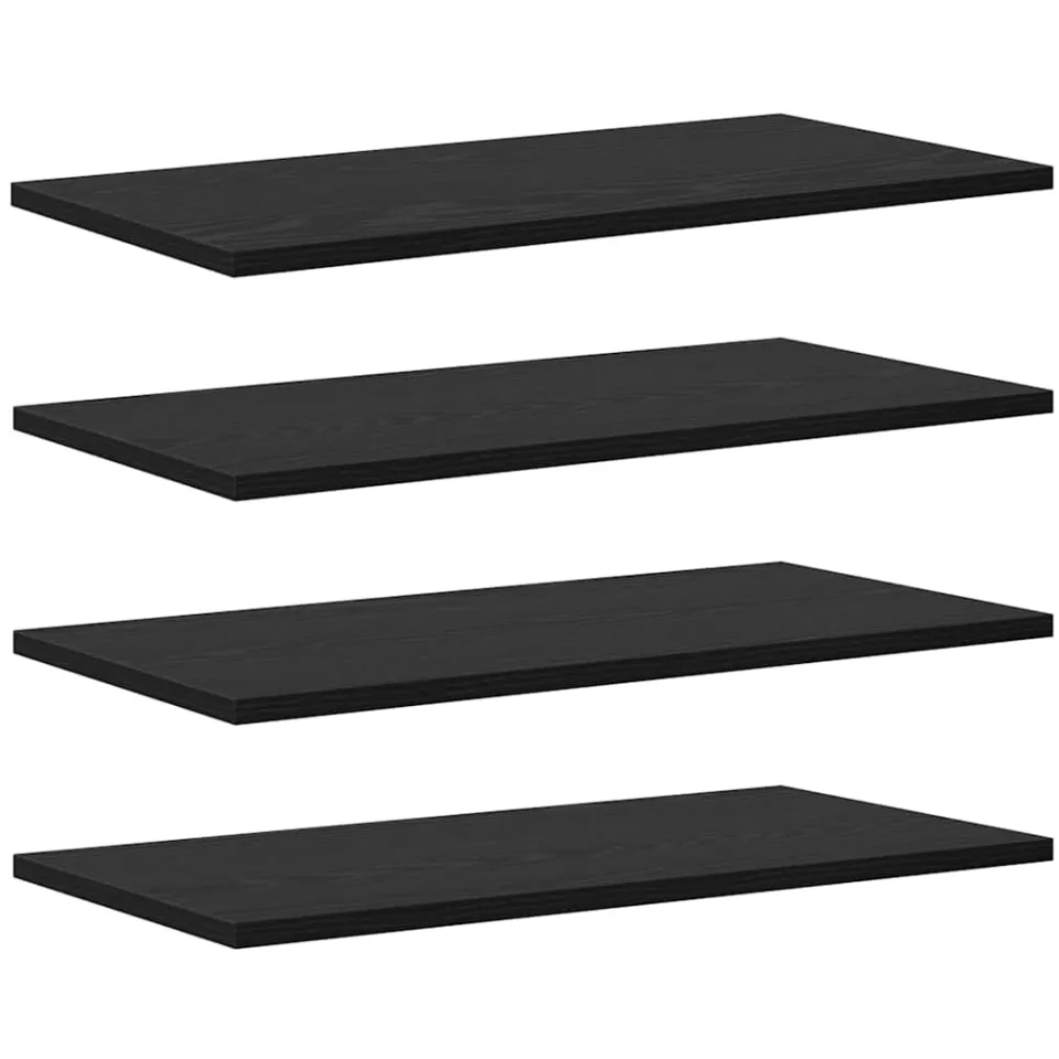 vidaXL Boekenplank Bord 3-laags 4 st 60 x 30 x 1,5 cm Bewerkt hout Zwart