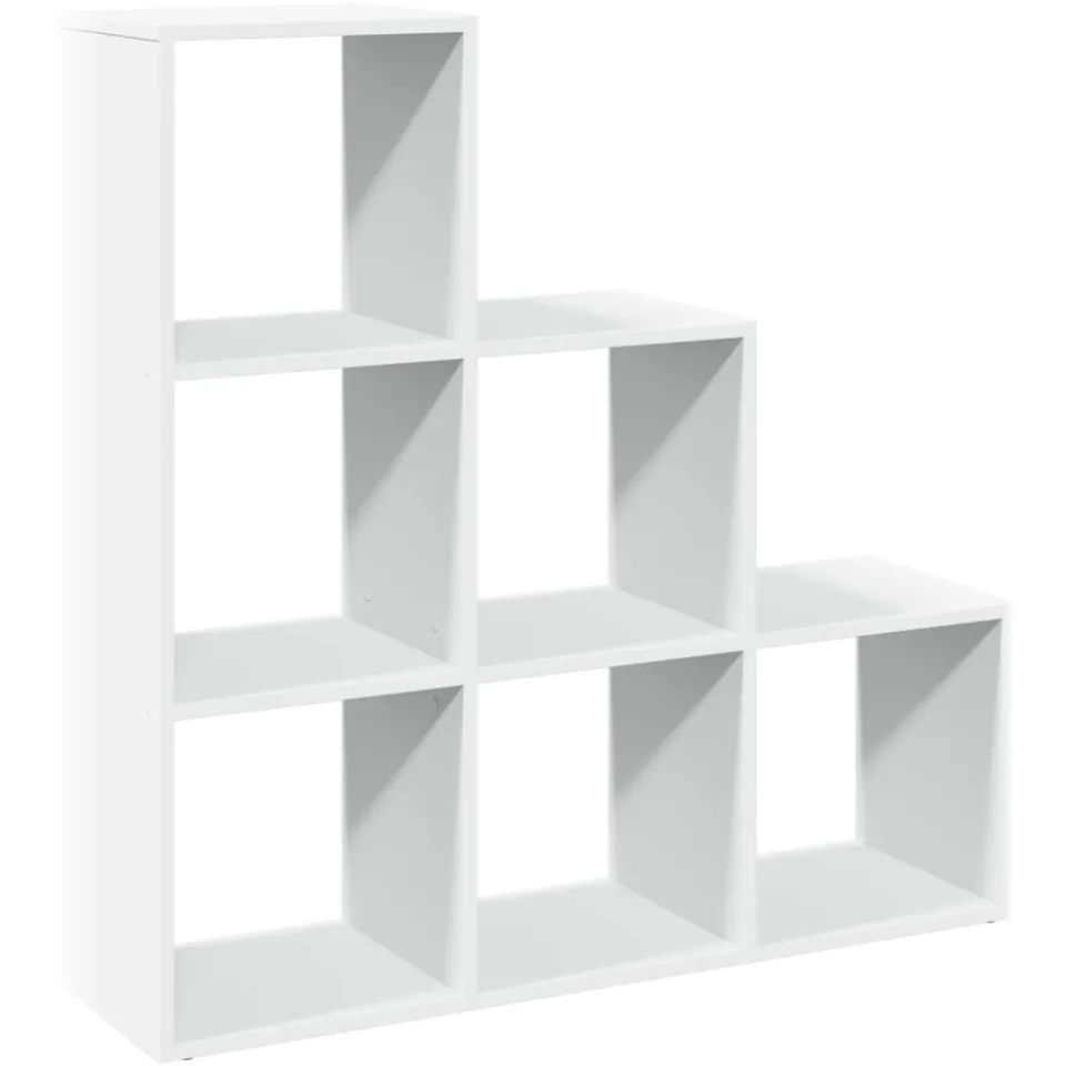 vidaXL Kamerverdeler Boekenkast 3-laags Wit 99x29x99 cm Bewerkt Hout, foto 3