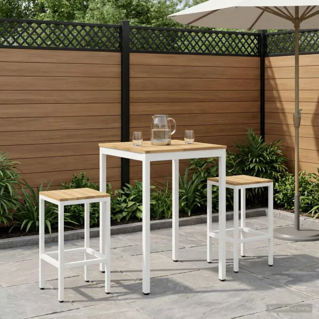 vidaXL Tuinbar Tafel NAARDEN Witgewassen 70 x 68,5 x 105 cm, foto 2