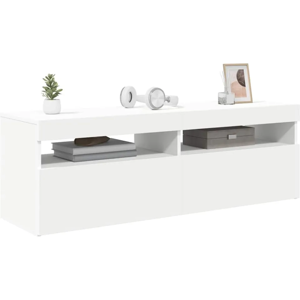 vidaXL Tv-meubel met LED-verlichting 120x35x40 cm wit