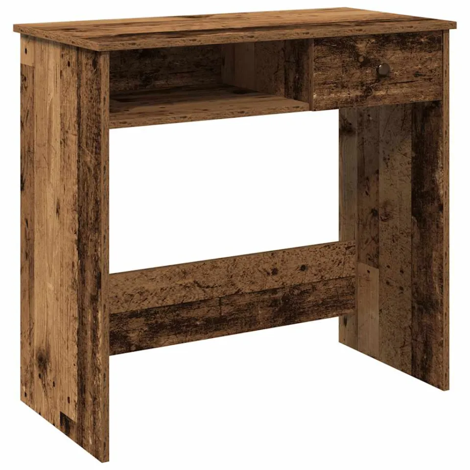 vidaXL Bureau 80x40x75 cm bewerkt hout oud houtkleurig bruin, foto 3