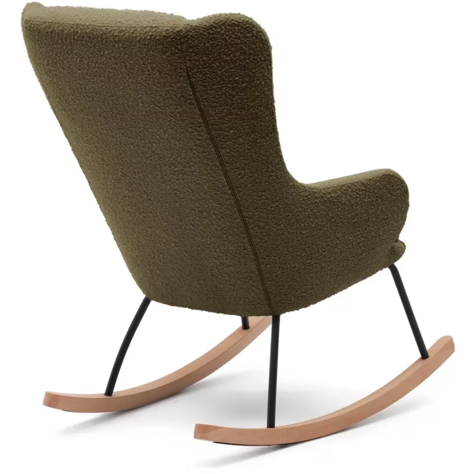 Kave Home schommelstoel Maustin bouclé groen, foto 4