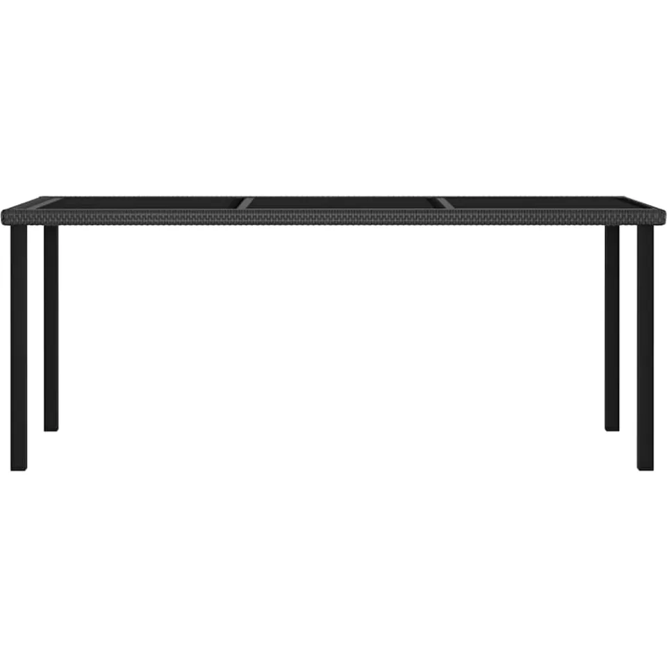 vidaXL Tuintafel 180x70x73 cm poly rattan zwart