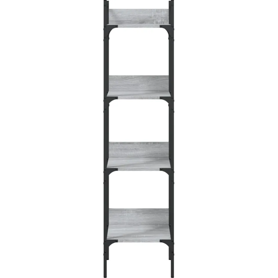 vidaXL Boekenkast 4-laags 35x30x138,5 cm bewerkt hout grijs sonoma, foto 4