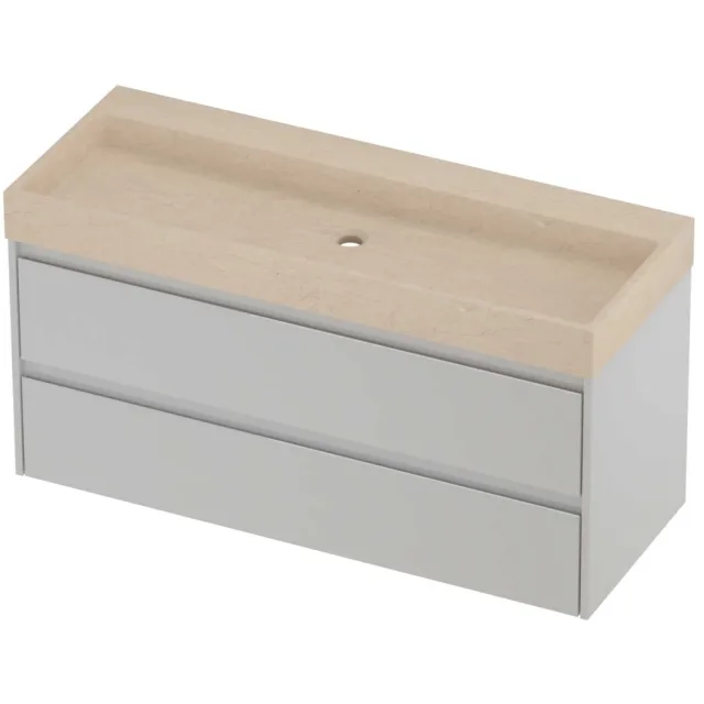 Proline Evoli Badmeubelset Hardsteen Loft 120x46x62 cm Sand Stone Glans Wit