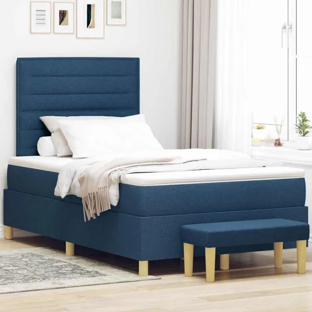 vidaXL Boxspring bed met hoofdeinde Donkerbruin 190 x 120 cm Stof