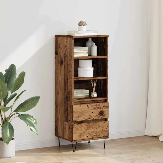 vidaXL Highboard Oud Hout 40 x 36 x 110 cm Bewerkt hout bruin