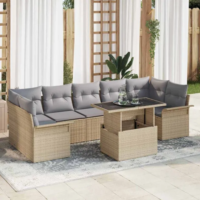 vidaXL Tuin Sofa Set 8 st Beige [Synthetisch]: Poly Rattan, foto 2