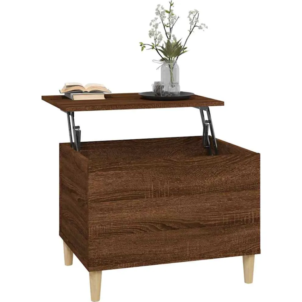 vidaXL Salontafel 60x44,5x45 cm bewerkt hout bruin eikenkleur, foto 4