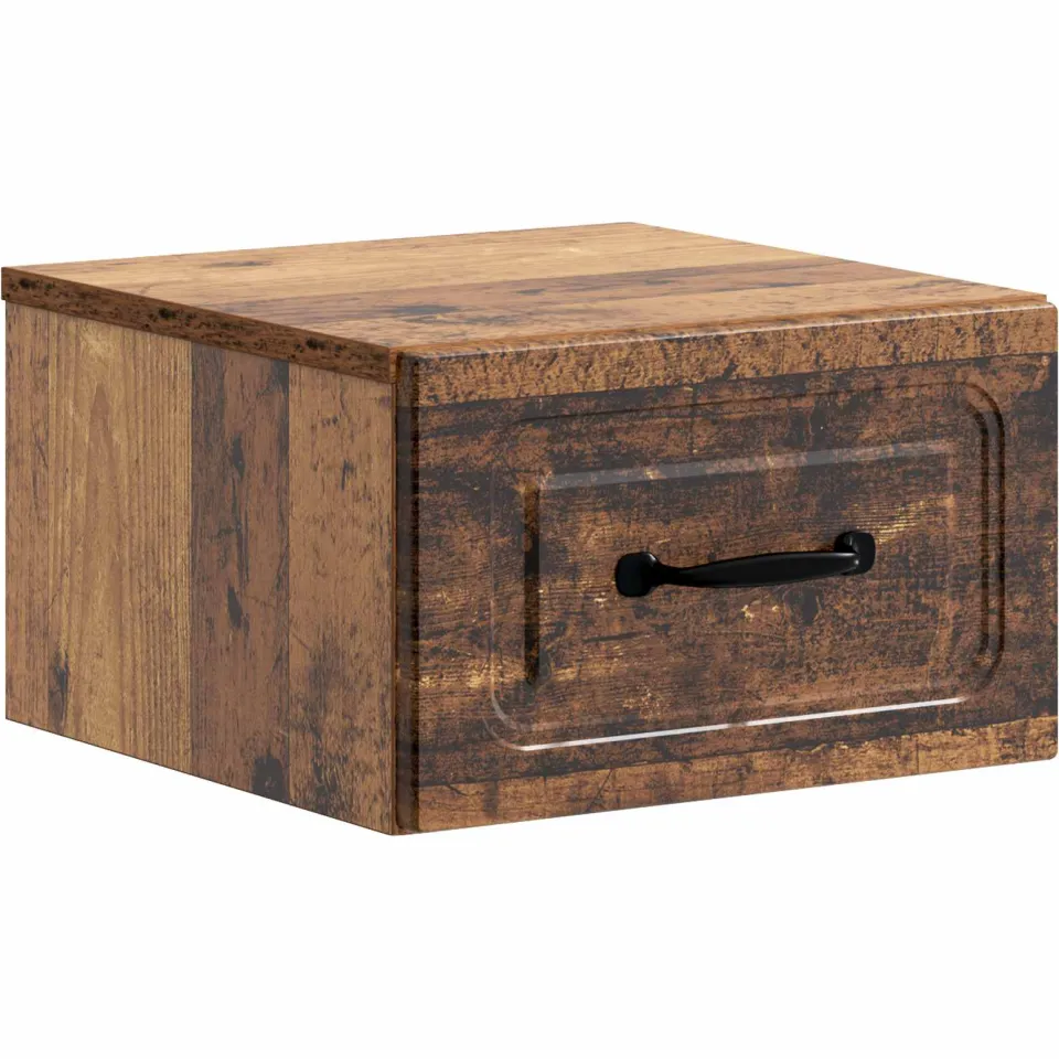 vidaXL Wandbeugel Bedkast Oud hout 34,5 x 33 x 20 cm Bewerkt hout bruin, foto 3