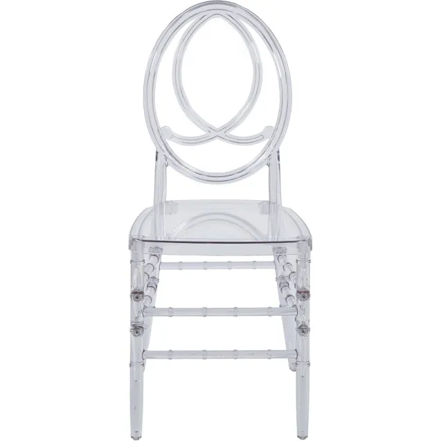 Merax Eetkamerstoelen Transparant 4 Stuks - Moderne Kunststof Stoelen Met Rugleuning - Stapelbare Design Stoelen Voor Bruiloft Keuken En Eetkamer