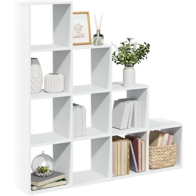 vidaXL Kamerscherm / boekenkast 4-laags 131,5x29x131,5 cm hout wit