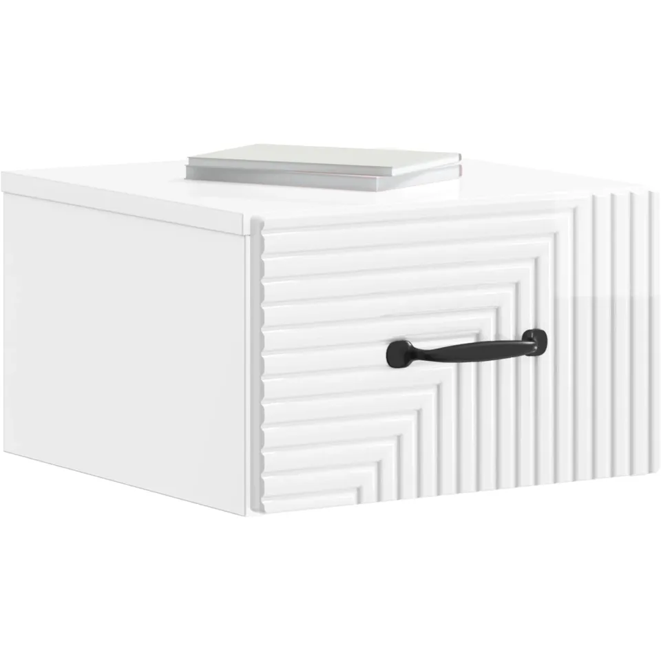 vidaXL Wandbeugel Bedkast 2 st Hoogglans Wit 34,5 x 33 x 20 cm