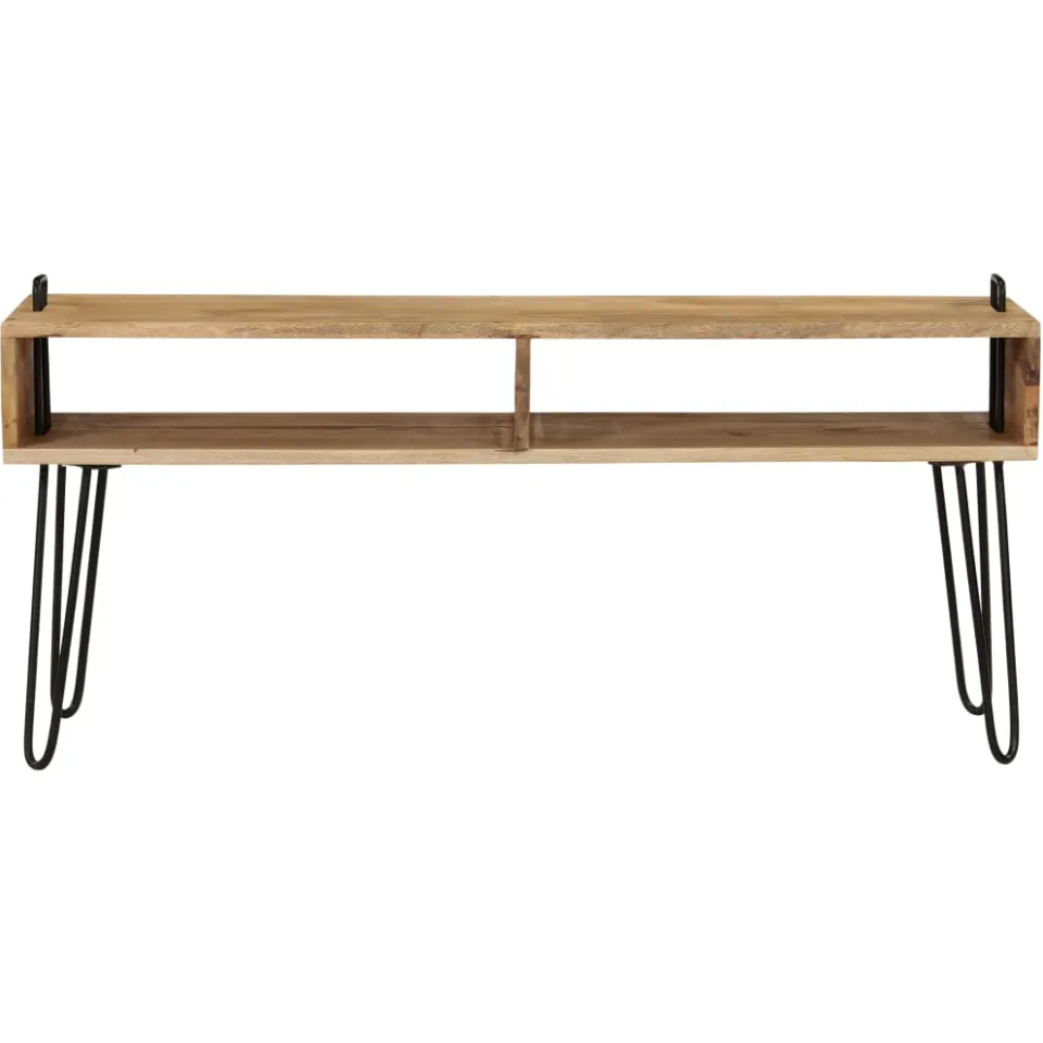 vidaXL Tv-meubel 110x35x45 cm massief mangohout bruin, foto 3