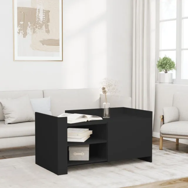 vidaXL Salontafel 100x50x50 cm bewerkt hout zwart, foto 2
