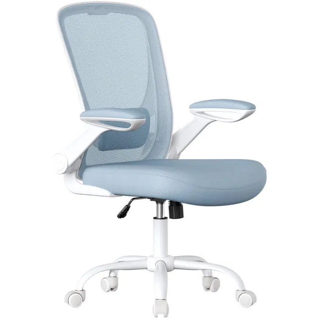 Songmics Bureaustoel - Ergonomisch - Mesh - Met schommelfunctie Blauw