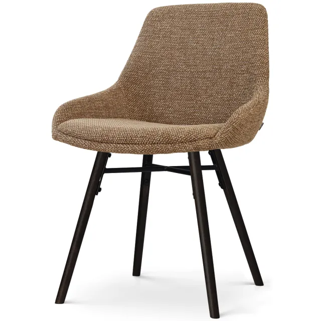 Nolon Nena-Isa eetkamerstoel bruin blend - zwart houten onderstel, foto 2