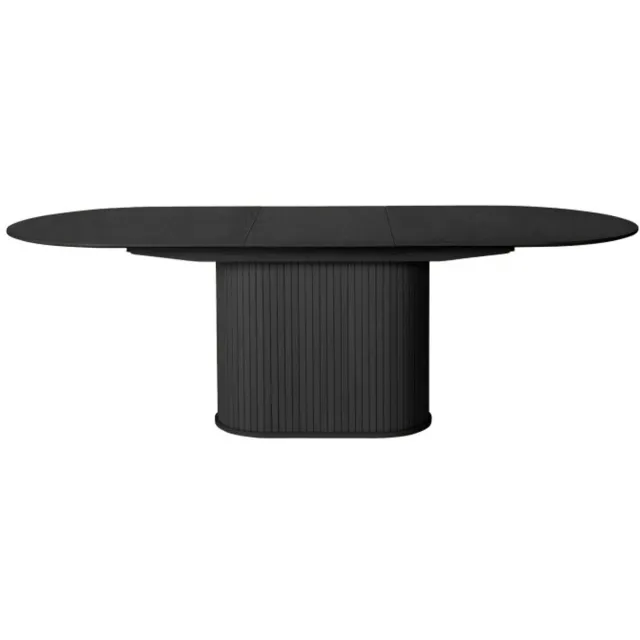 Meubelplaats Eettafel Nola ovaal - eikenhout zwart - 180x95x75 cm - uitschuifbaar