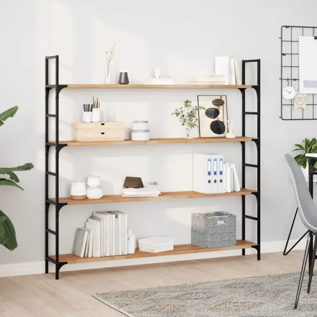 vidaXL Wandschappen 2 st zwevend olieafwerking 160x20x2 cm acaciahout Bruin