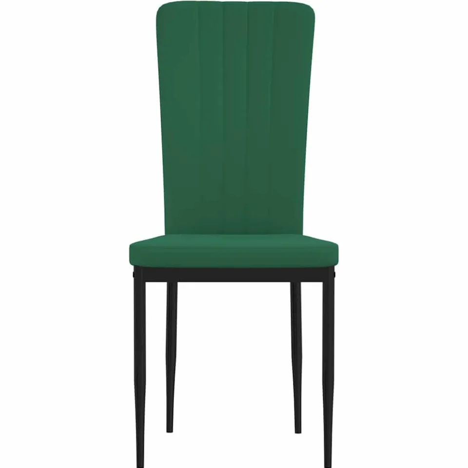 vidaXL Eetkamerstoelen 2 st fluweel donkergroen groen, foto 4