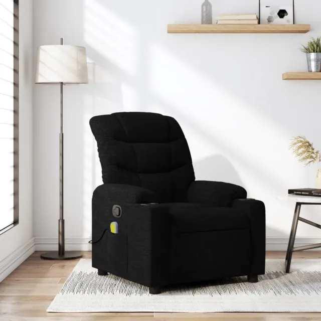 vidaXL Massagestoel - met - zwarte - stof