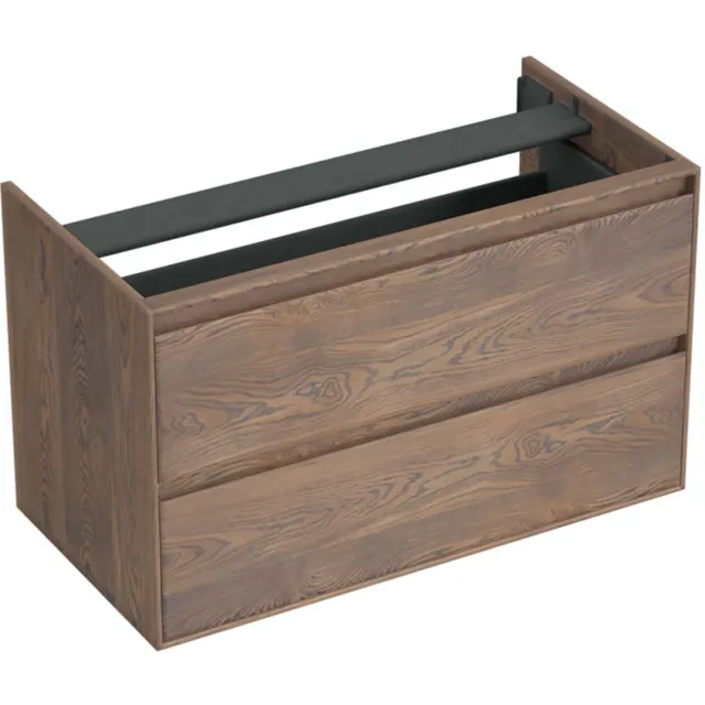 Forzalaqua Onderkast Forzalaqua Reno 100x51x60 Cm 2 Lades Softclose Eiken Havanna Bruin