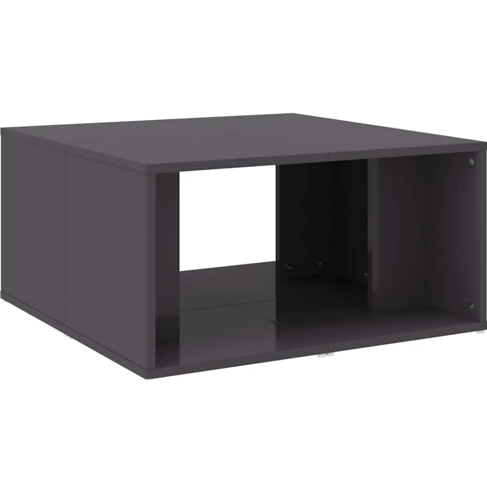 vidaXL Salontafels 4 st 33x33x33 cm bewerkt hout hoogglans grijs, foto 4