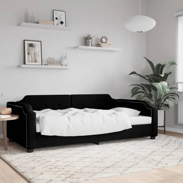 vidaXL Slaapbank 90x190 cm stof zwart