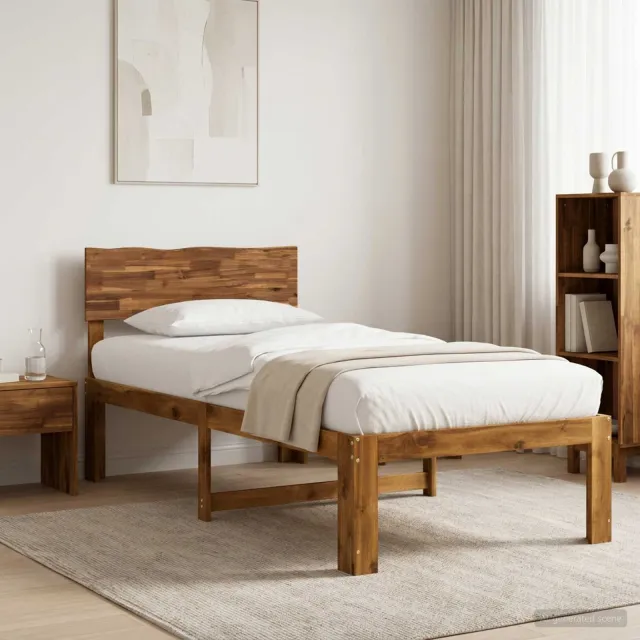 vidaXL Eenpersoonsbed met hoofdbord ROSTOCK Naturel 90 x 190 cm