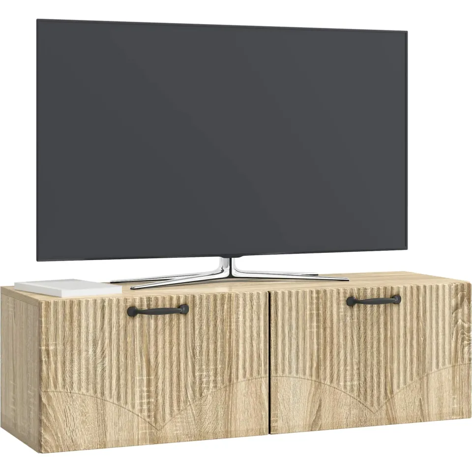 vidaXL Wandbeugel TV-kast Sonoma Eiken 98 x 31 x 30 cm Bewerkt hout Bruin