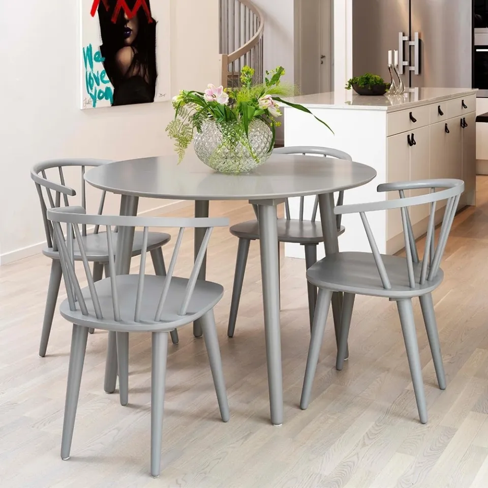 Rowico Home Carmen houten spijlenstoel grijs - set van 2, foto 3