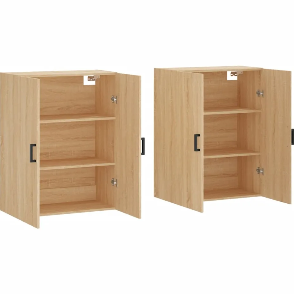 vidaXL Hangkasten 2 st 69,5x34x90 cm sonoma eikenkleurig Bruin