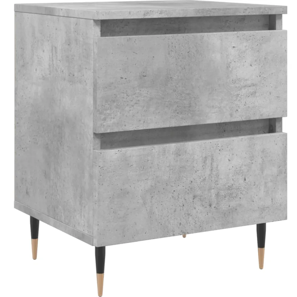 vidaXL Nachtkastje 40x35x50 cm bewerkt hout betongrijs grijs, foto 3