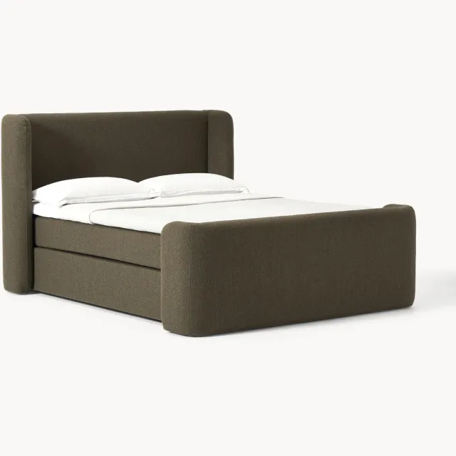 Westwing Collection Bouclé divan bed Perla Groen