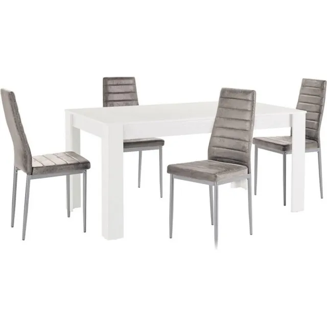 Notio Living Lynn&Kate-Eetset - 160 cm - Lichtgrijs