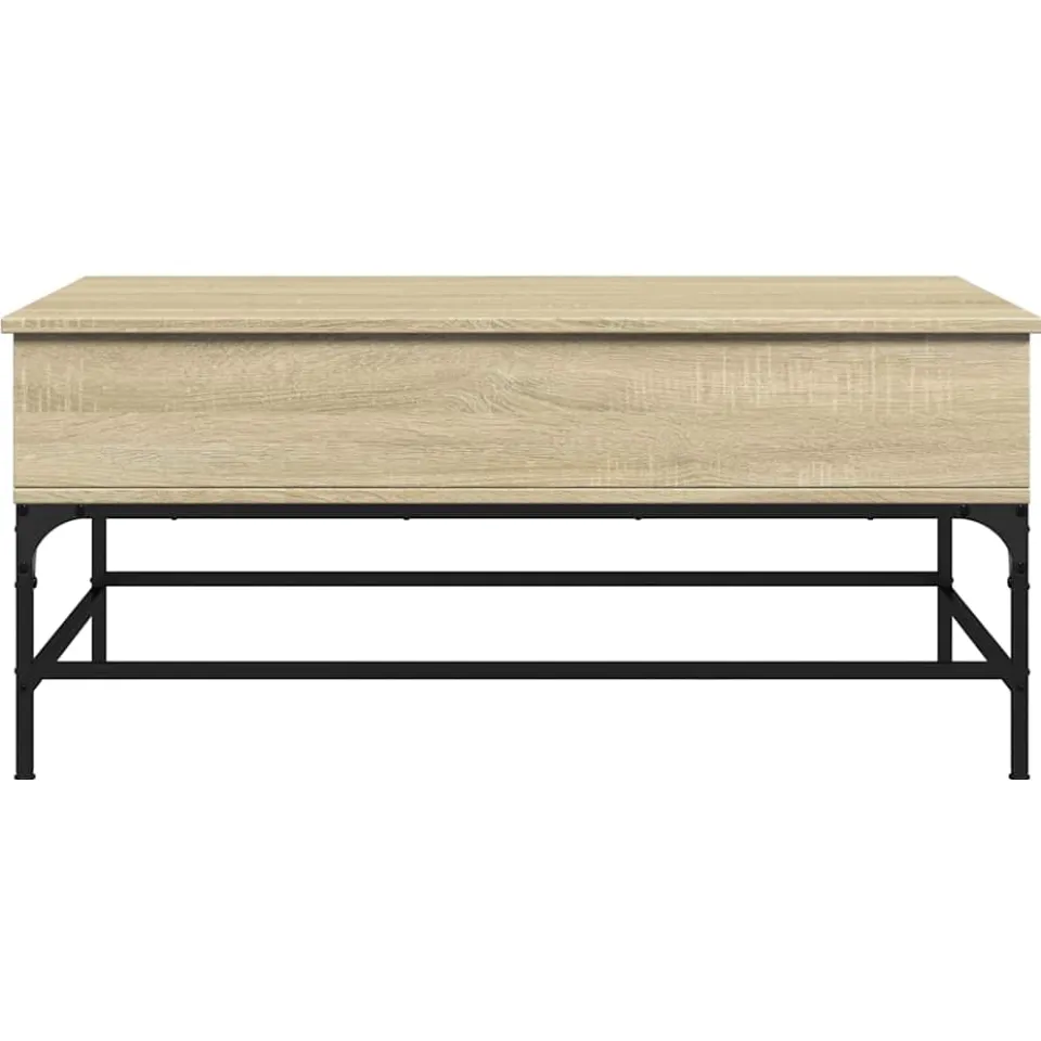 vidaXL Salontafel 100x50x45 cm bewerkt hout en metaal sonoma eiken, foto 4